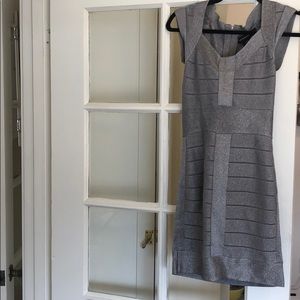 FRENCH CONNECTION SILVER BODYCON DRESS
